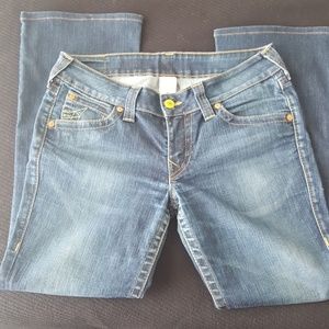True Religion, boot cut, low rise jeans